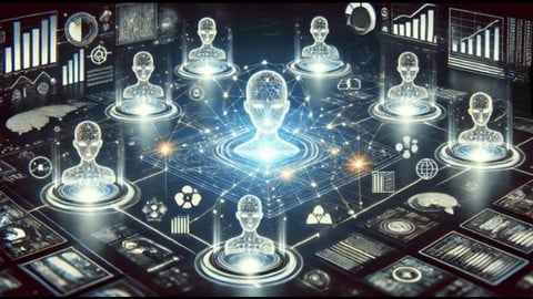 Course image showing a network of multiple illuminated digital agents